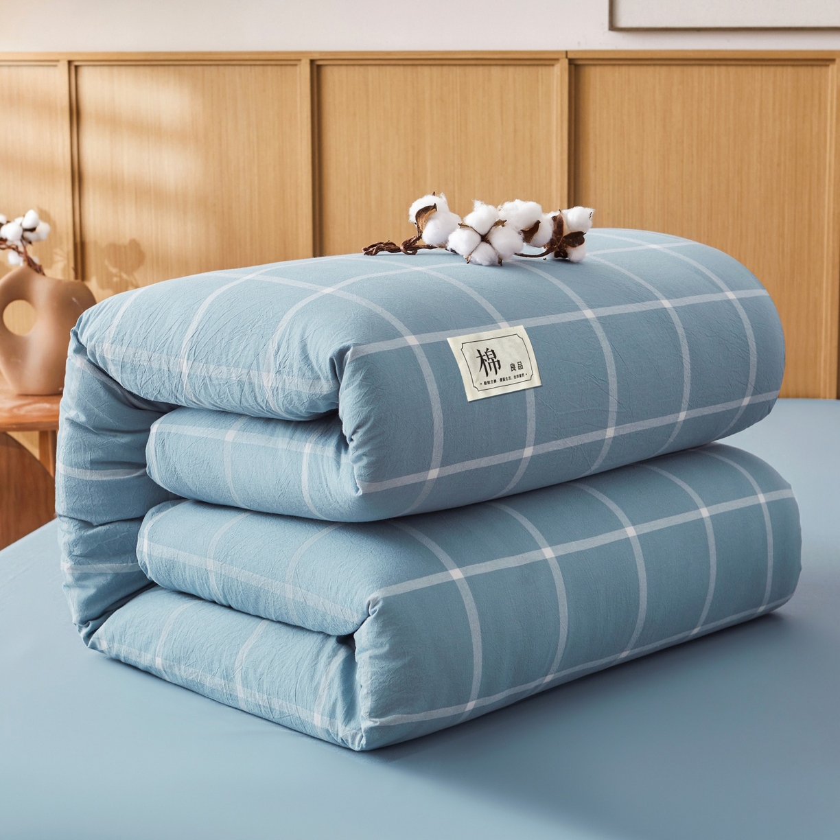 91家纺网 家纺一手货源 找家纺 鑫佰利 2026新款A类水洗棉可拆洗新疆棉花被被子被芯 马卡龙