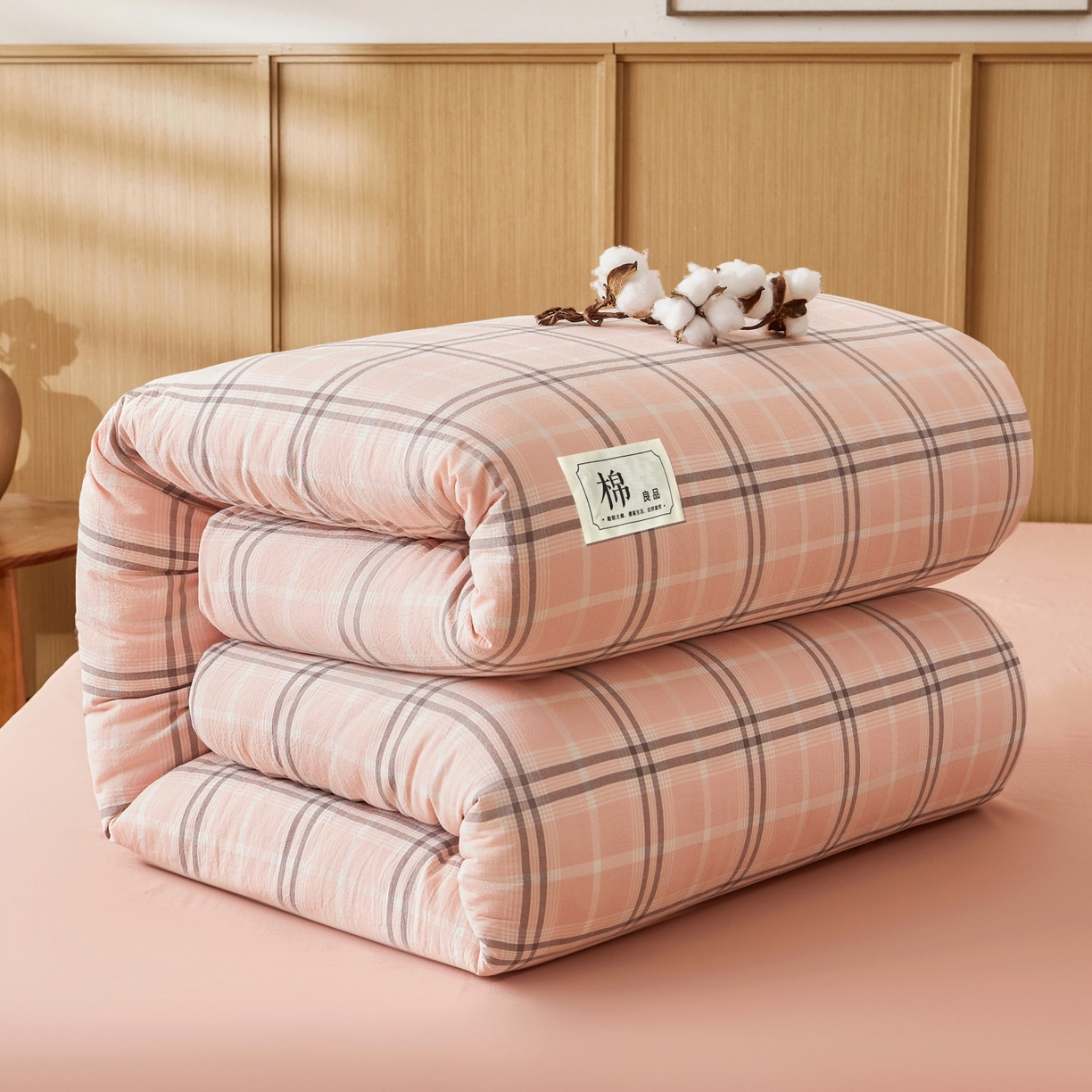 91家纺网 家纺一手货源 找家纺 鑫佰利 2026新款A类水洗棉可拆洗新疆棉花被被子被芯 乔南粉