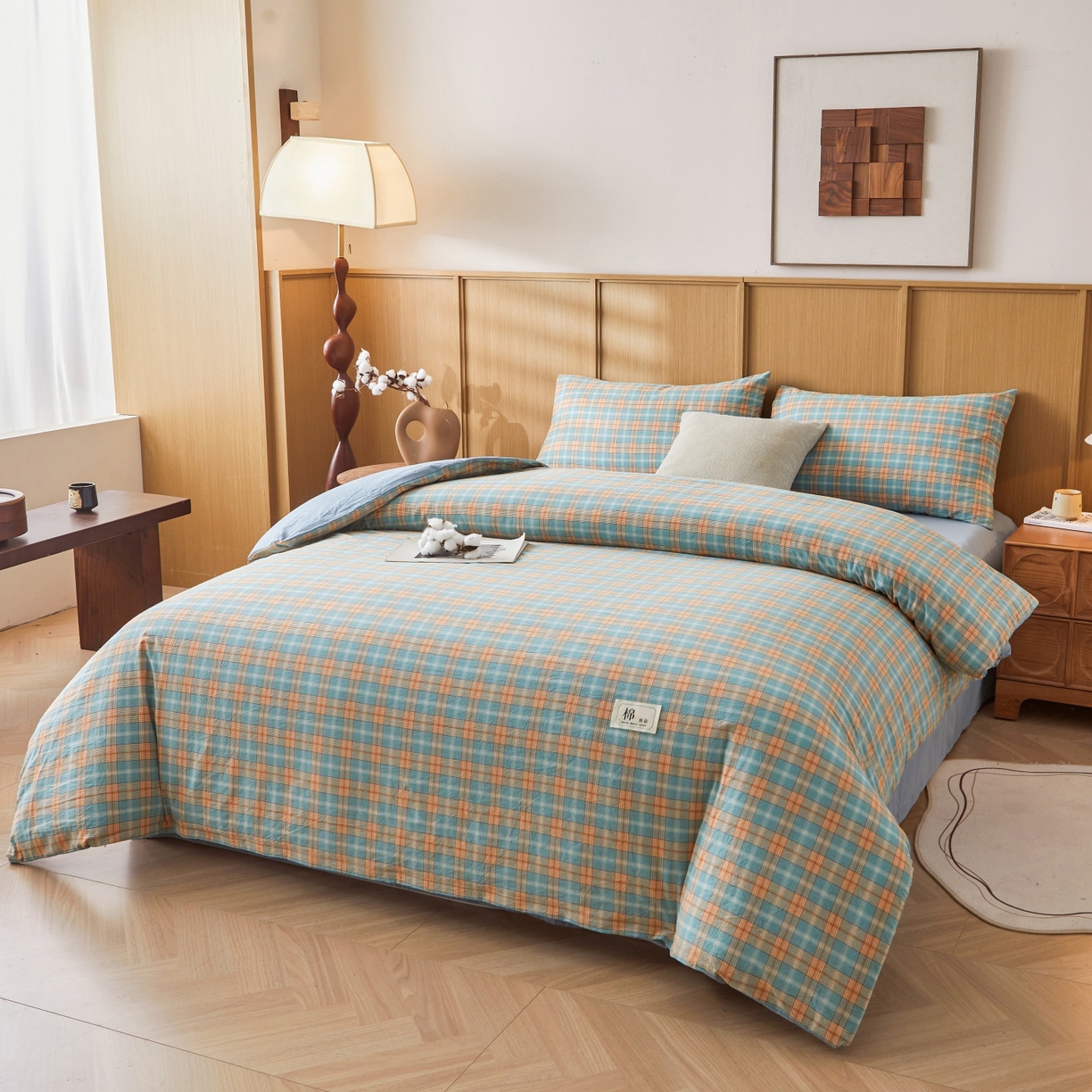 91家纺网 家纺一手货源 找家纺 鑫佰利 2026新款A类水洗棉可拆洗新疆棉花被被子被芯 贝拉绿