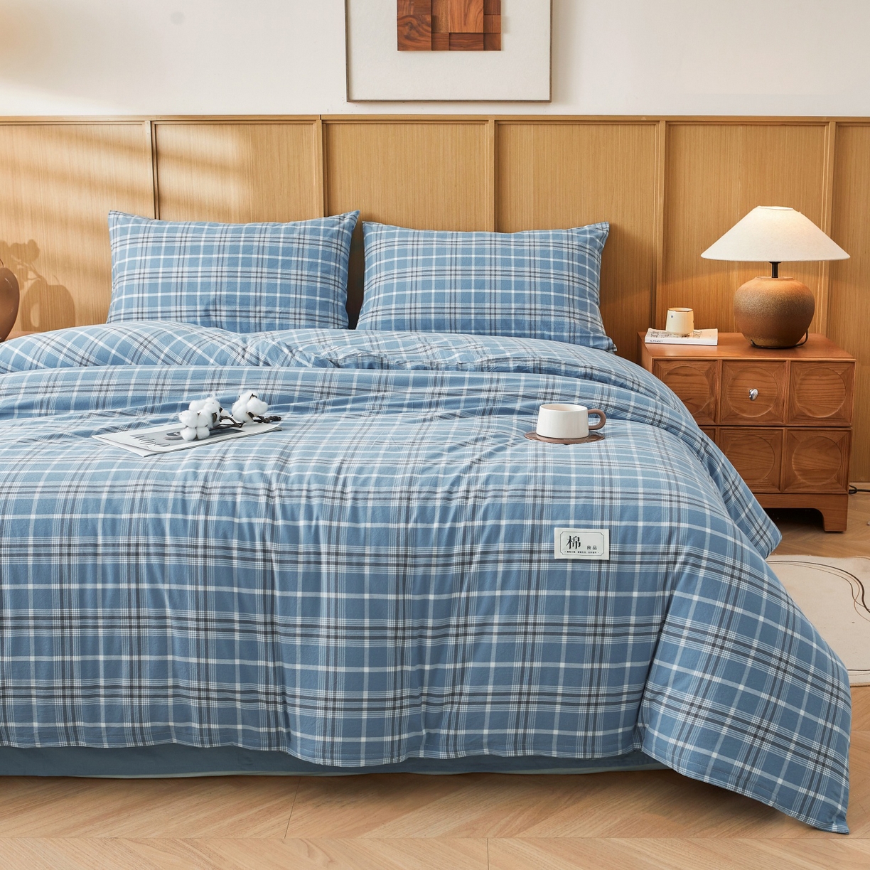 91家纺网 家纺一手货源 找家纺 鑫佰利 2026新款A类水洗棉可拆洗新疆棉花被被子被芯 乔南蓝