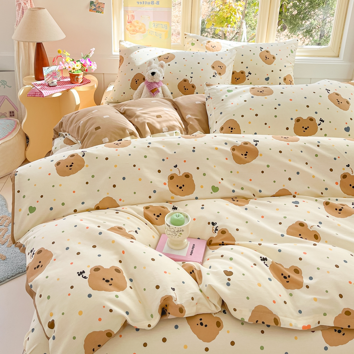 91家纺网 家纺一手货源 找家纺 寻米 2026新款13070全棉纯棉印花单被套被套单件-风格二 小熊软糖