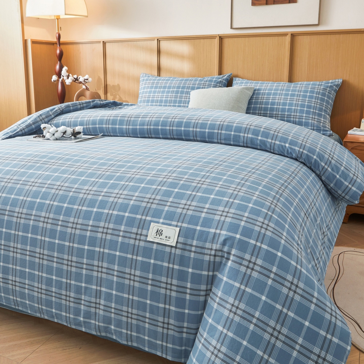 91家纺网 家纺一手货源 找家纺 鑫佰利 2026新款A类水洗棉可拆洗新疆棉花被被子被芯 乔南蓝