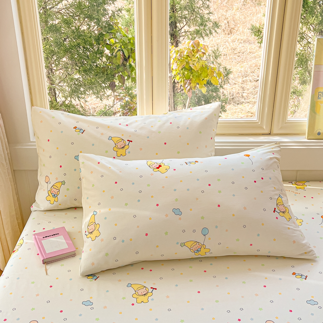 91家纺网 家纺一手货源 找家纺 寻米 2026新款13070全棉纯棉印花单被套被套单件-风格二 星星小熊