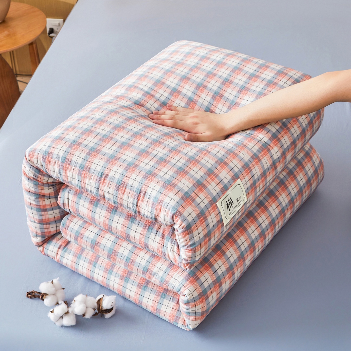 91家纺网 家纺一手货源 找家纺 鑫佰利 2026新款A类水洗棉可拆洗新疆棉花被被子被芯 贝拉粉