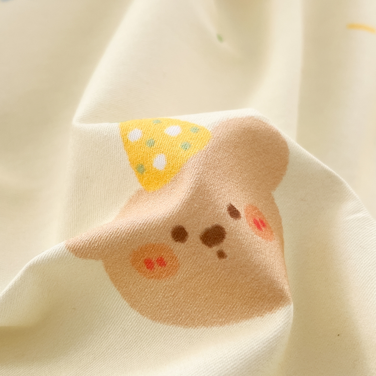 91家纺网 家纺一手货源 找家纺 寻米 2026新款13070全棉纯棉印花单床笠床笠单件-风格二 黄油小熊