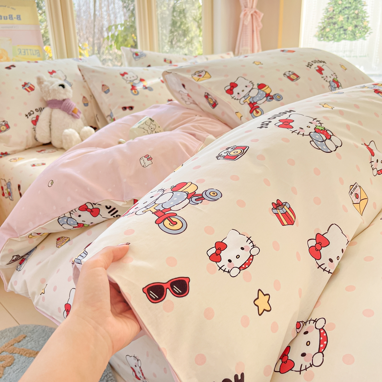 91家纺网 家纺一手货源 找家纺 寻米 2026新款13070全棉纯棉印花单床笠床笠单件-风格二 快乐小喵