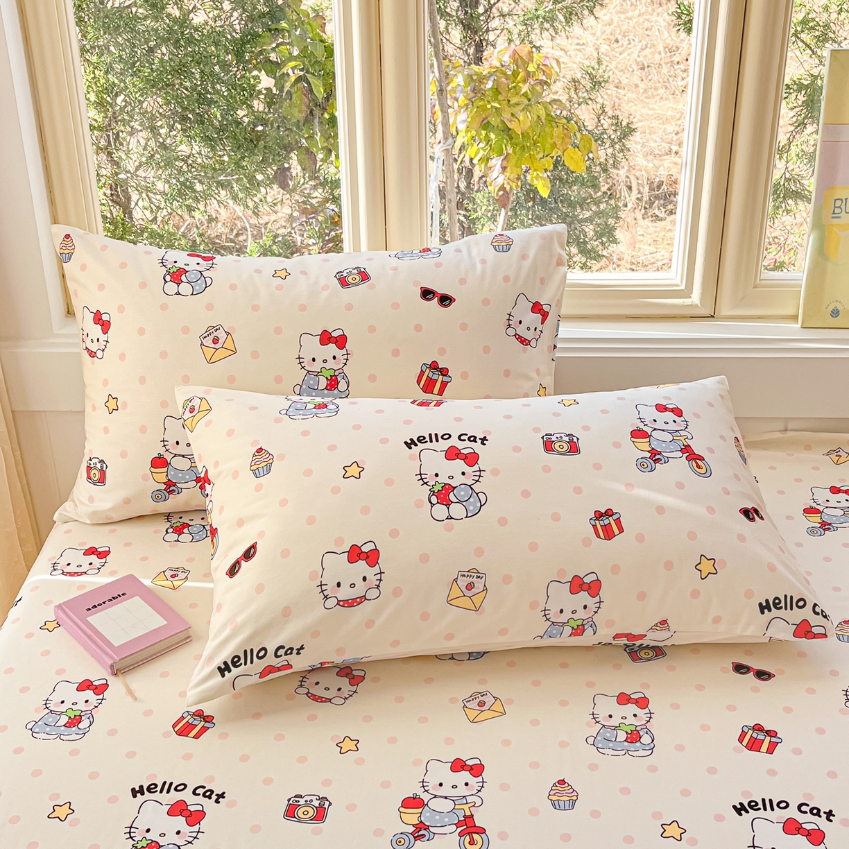 91家纺网 家纺一手货源 找家纺 寻米 2026新款13070全棉纯棉印花单床笠床笠单件-风格二 快乐小喵