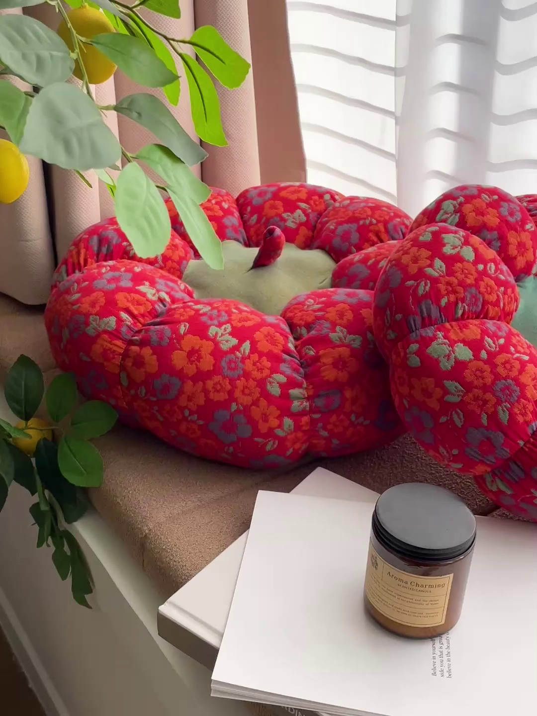 91家纺网 家纺一手货源 找家纺 亦帆枕芯 2026新款全棉多层纱南瓜坐垫抱枕榻榻米坐垫超柔软支撑 红南瓜