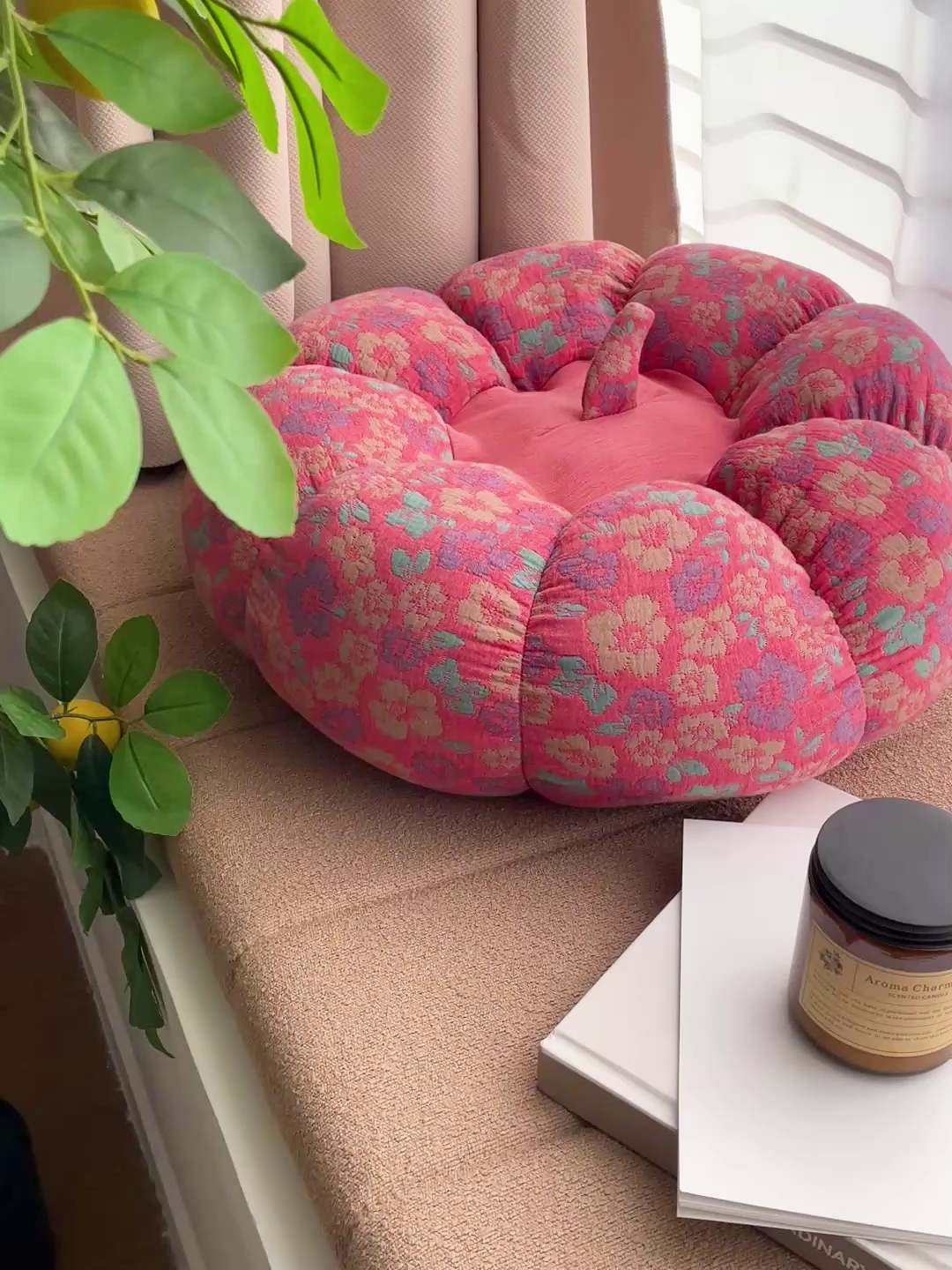 91家纺网 家纺一手货源 找家纺 亦帆枕芯 2026新款全棉多层纱南瓜坐垫抱枕榻榻米坐垫超柔软支撑 豆沙南瓜