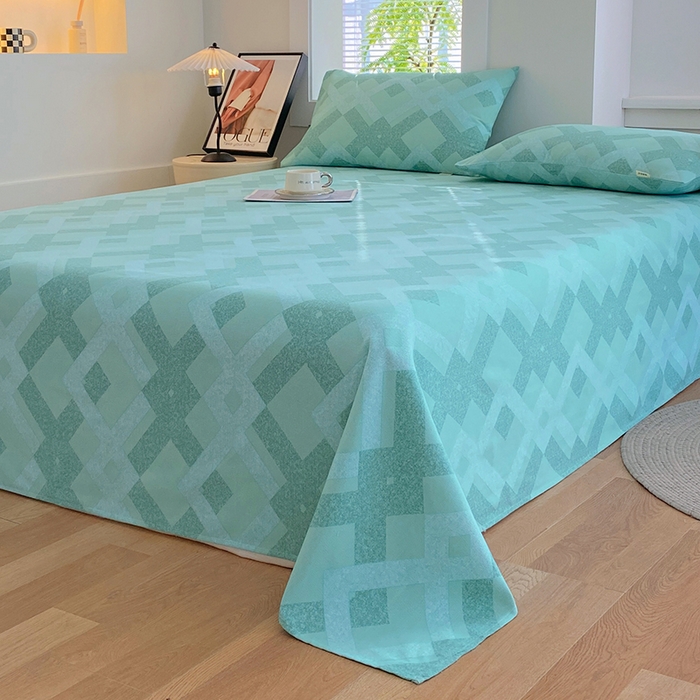 91家纺网 家纺一手货源 找家纺 爱彼家纺 2026新款古艺粗纱老粗布加厚加密凉席席子床单三件套 布兰迪