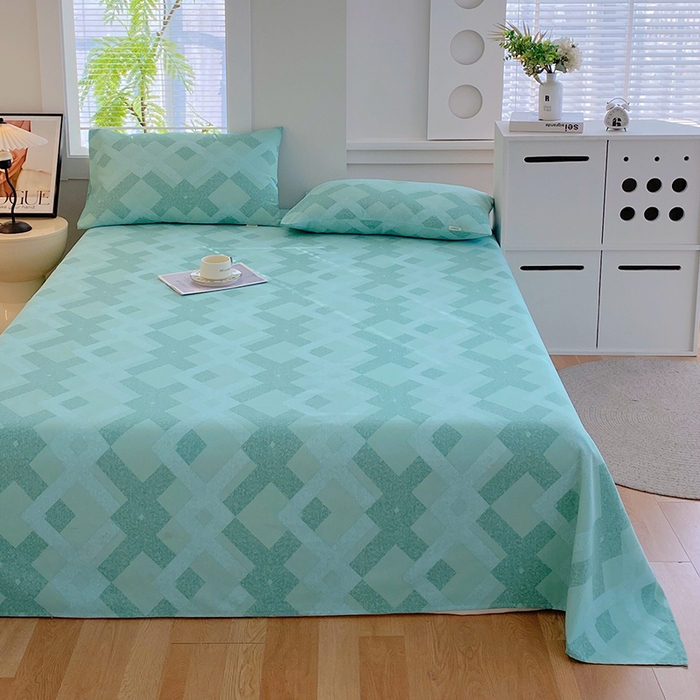 91家纺网 家纺一手货源 找家纺 爱彼家纺 2026新款古艺粗纱老粗布加厚加密凉席席子床单三件套 布兰迪