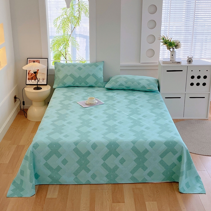 91家纺网 家纺一手货源 找家纺 爱彼家纺 2026新款古艺粗纱老粗布加厚加密凉席席子床单三件套 布兰迪