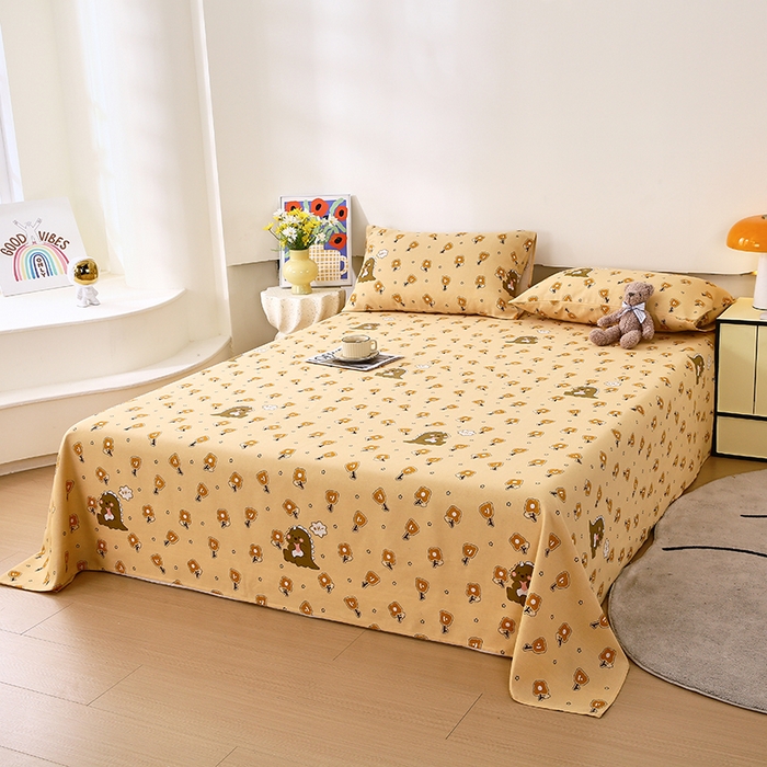 91家纺网 家纺一手货源 找家纺 爱彼家纺 2026新款古艺粗纱老粗布加厚加密凉席席子床单三件套 呆呆恐龙