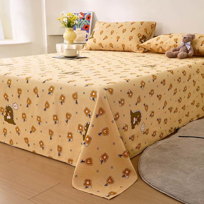 91家纺网 家纺一手货源 找家纺 爱彼家纺 2026新款古艺粗纱老粗布加厚加密凉席席子床单三件套 呆呆恐龙