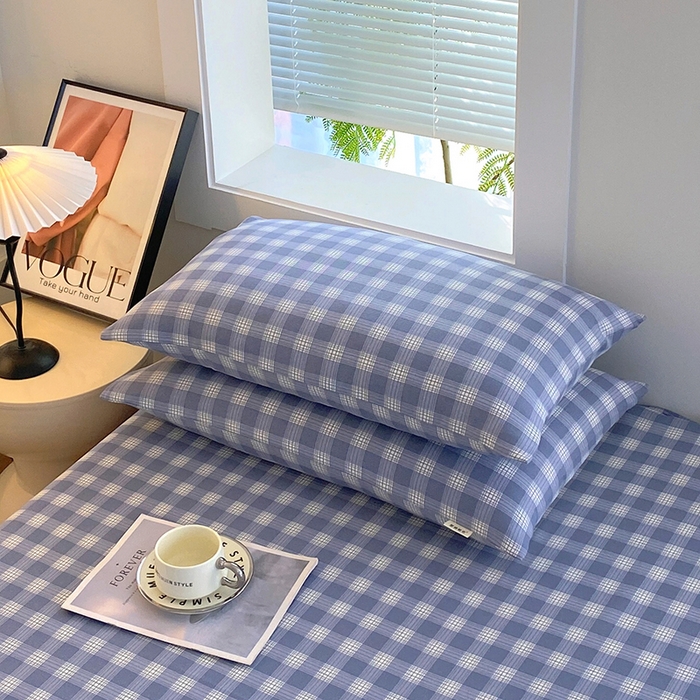 91家纺网 家纺一手货源 找家纺 爱彼家纺 2026新款古艺粗纱老粗布加厚加密凉席席子床单三件套 千叶蓝