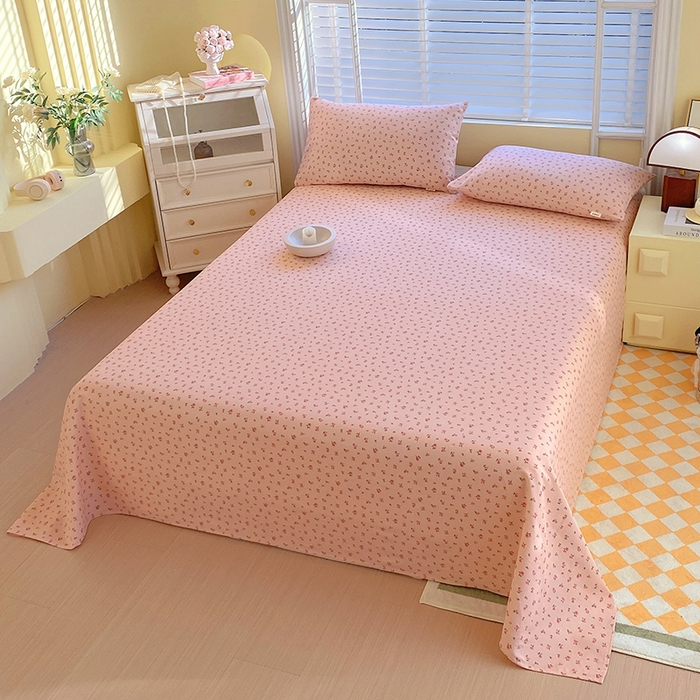 91家纺网 家纺一手货源 找家纺 爱彼家纺 2026新款古艺粗纱老粗布加厚加密凉席席子床单三件套 玫瑰花园