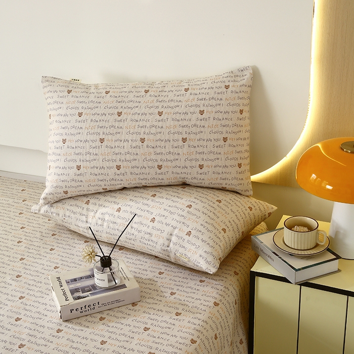 91家纺网 家纺一手货源 找家纺 爱彼家纺 2026新款古艺粗纱老粗布加厚加密凉席席子床单三件套 字母小熊