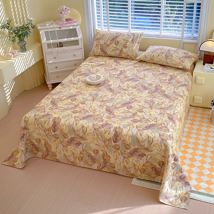 91家纺网 家纺一手货源 找家纺 爱彼家纺 2026新款古艺粗纱老粗布加厚加密凉席席子床单三件套 金枝玉叶