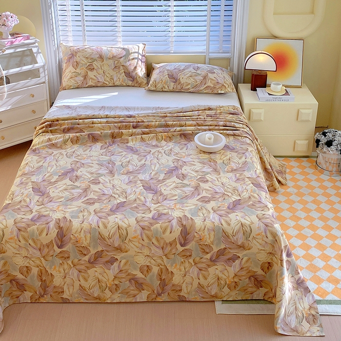 91家纺网 家纺一手货源 找家纺 爱彼家纺 2026新款古艺粗纱老粗布加厚加密凉席席子床单三件套 金枝玉叶