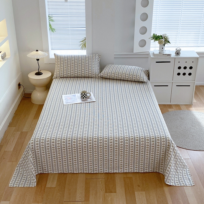 91家纺网 家纺一手货源 找家纺 爱彼家纺 2026新款古艺粗纱老粗布加厚加密凉席席子床单三件套 陌微