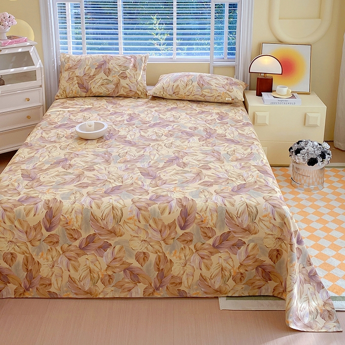 91家纺网 家纺一手货源 找家纺 爱彼家纺 2026新款古艺粗纱老粗布加厚加密凉席席子床单三件套 金枝玉叶