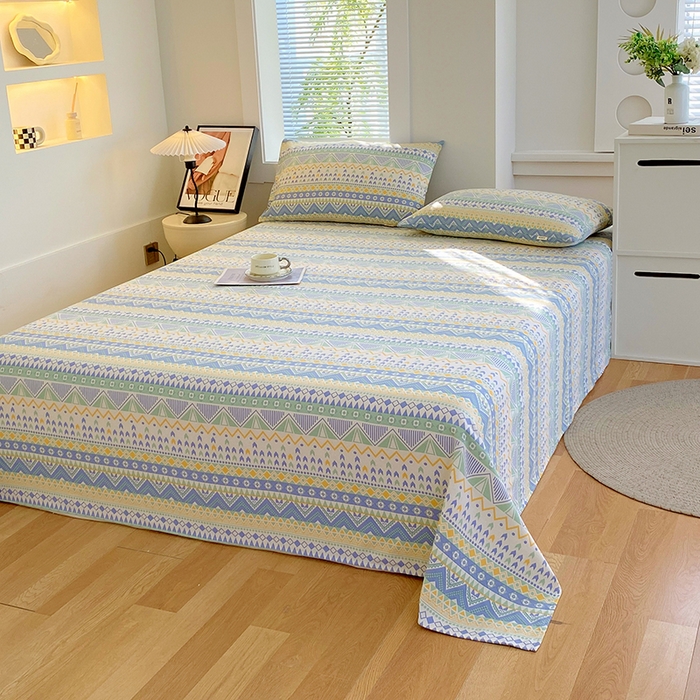 91家纺网 家纺一手货源 找家纺 爱彼家纺 2026新款古艺粗纱老粗布加厚加密凉席席子床单三件套 雅兰特