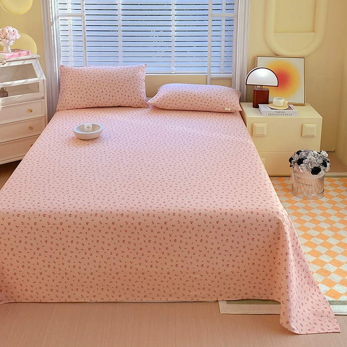 91家纺网 家纺一手货源 找家纺 爱彼家纺 2026新款古艺粗纱老粗布加厚加密凉席席子床单三件套 玫瑰花园