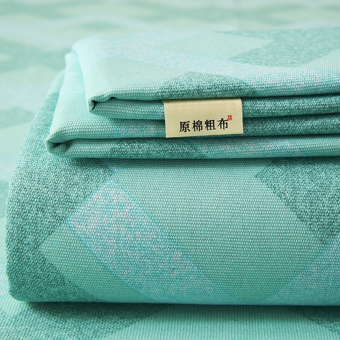 爱彼家纺 2026新款古艺粗纱老粗布加厚加密凉席席子床单三件套 布兰迪