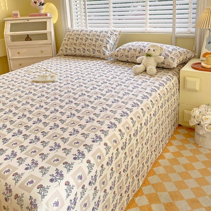 91家纺网 家纺一手货源 找家纺 爱彼家纺 2026新款古艺粗纱老粗布加厚加密凉席席子床单三件套 半蕾