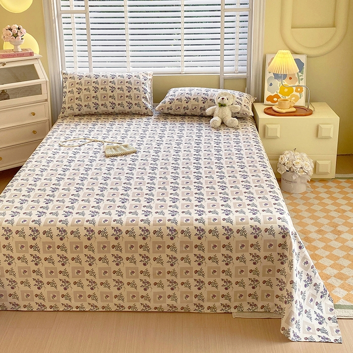 91家纺网 家纺一手货源 找家纺 爱彼家纺 2026新款古艺粗纱老粗布加厚加密凉席席子床单三件套 半蕾