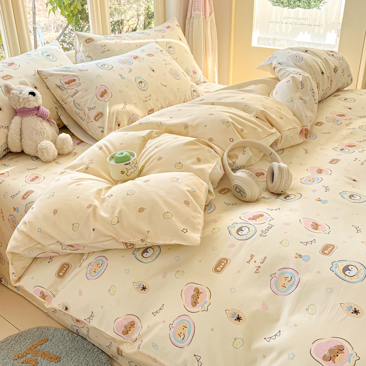 91家纺网 家纺一手货源 找家纺 寻米 2026新款13070全棉纯棉印花单床笠床笠单件-风格二 奇妙动物园