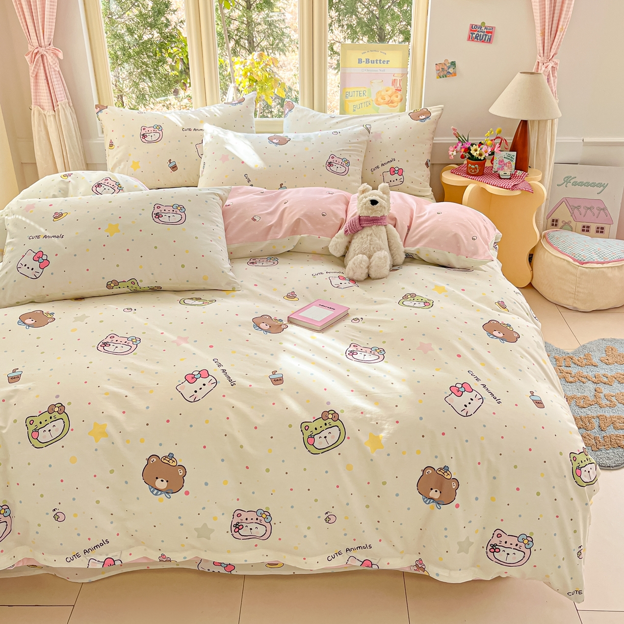 91家纺网 家纺一手货源 找家纺 寻米 2026新款13070全棉纯棉印花单床笠床笠单件-风格二 甜豆星球