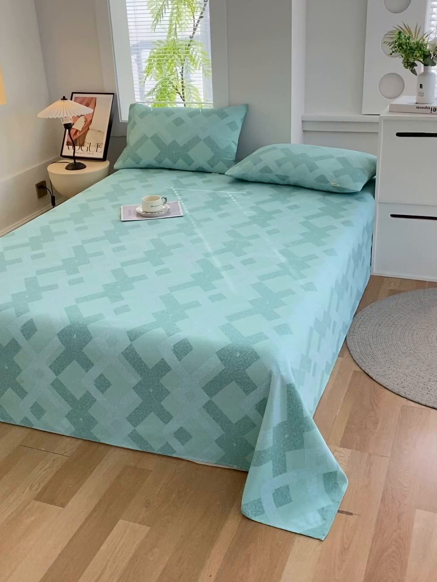 91家纺网 家纺一手货源 找家纺 爱彼家纺 2026新款古艺粗纱老粗布加厚加密凉席席子床单三件套 布兰迪