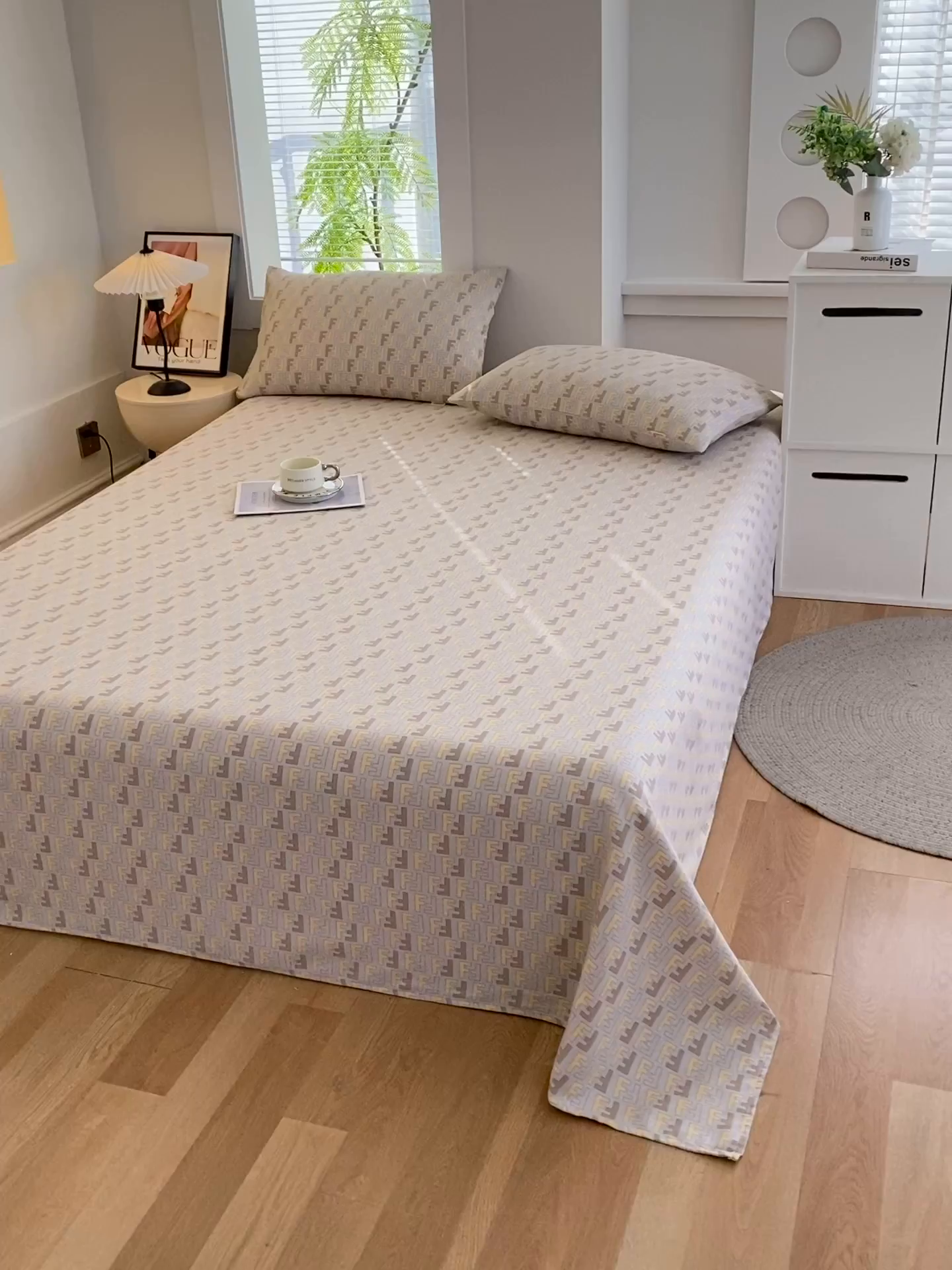 91家纺网 家纺一手货源 找家纺 爱彼家纺 2026新款古艺粗纱老粗布加厚加密凉席席子床单三件套 千鸟格