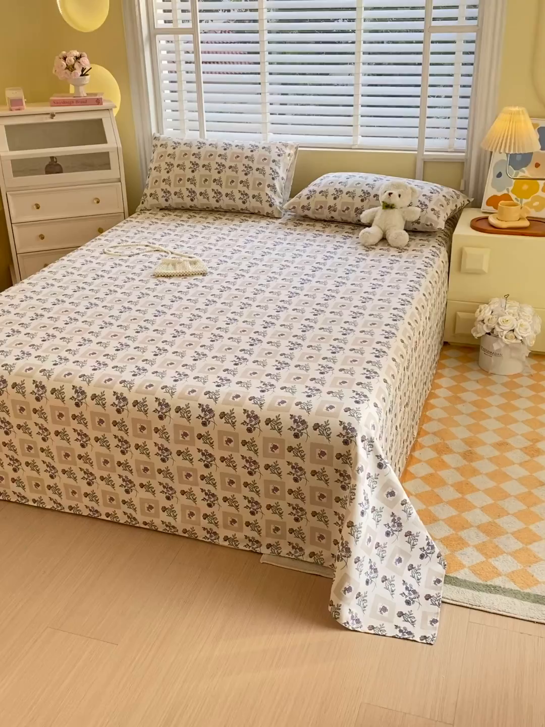 91家纺网 家纺一手货源 找家纺 爱彼家纺 2026新款古艺粗纱老粗布加厚加密凉席席子床单三件套 半蕾