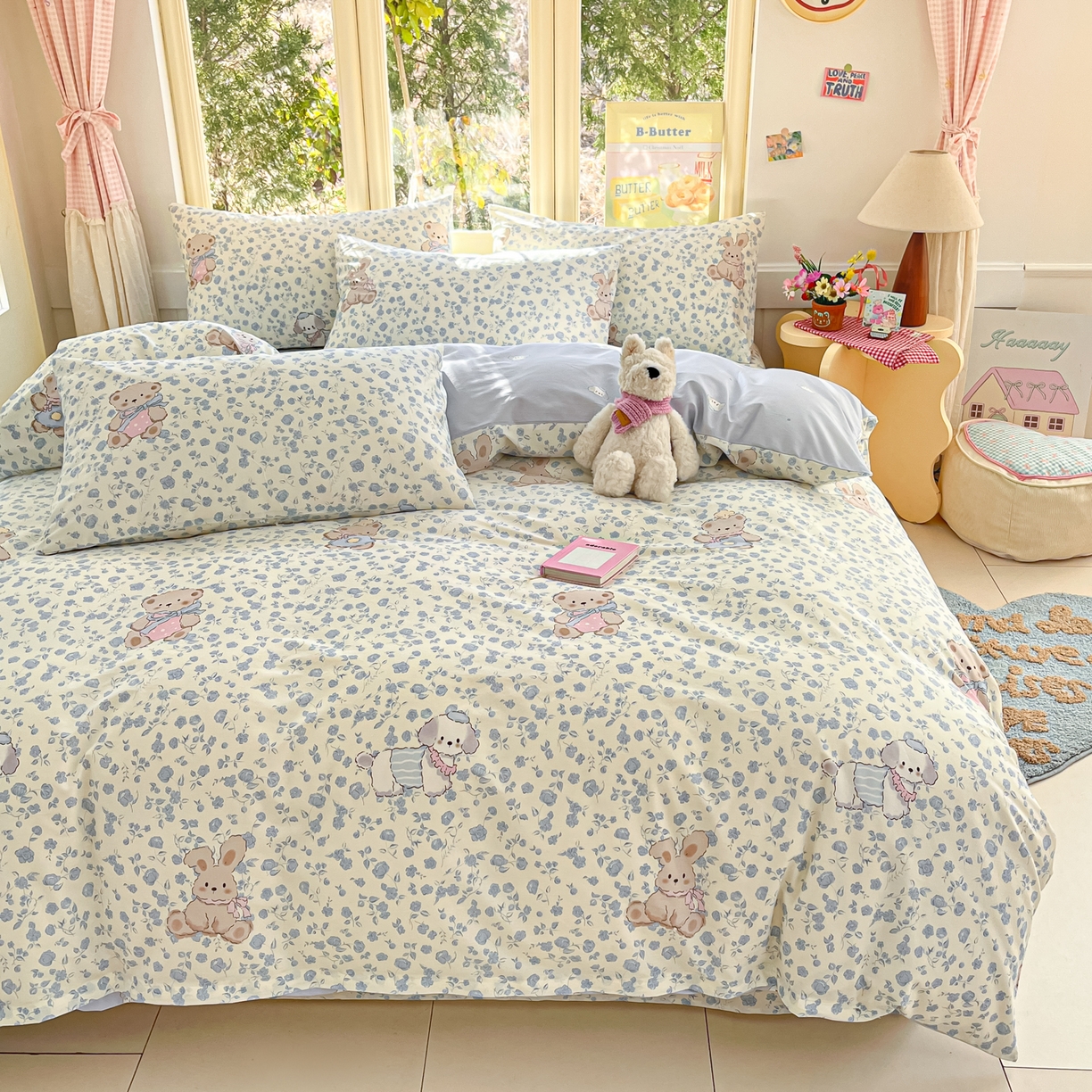 91家纺网 家纺一手货源 找家纺 寻米 2026新款13070全棉纯棉印花单床笠床笠单件-风格二 甜梦小熊