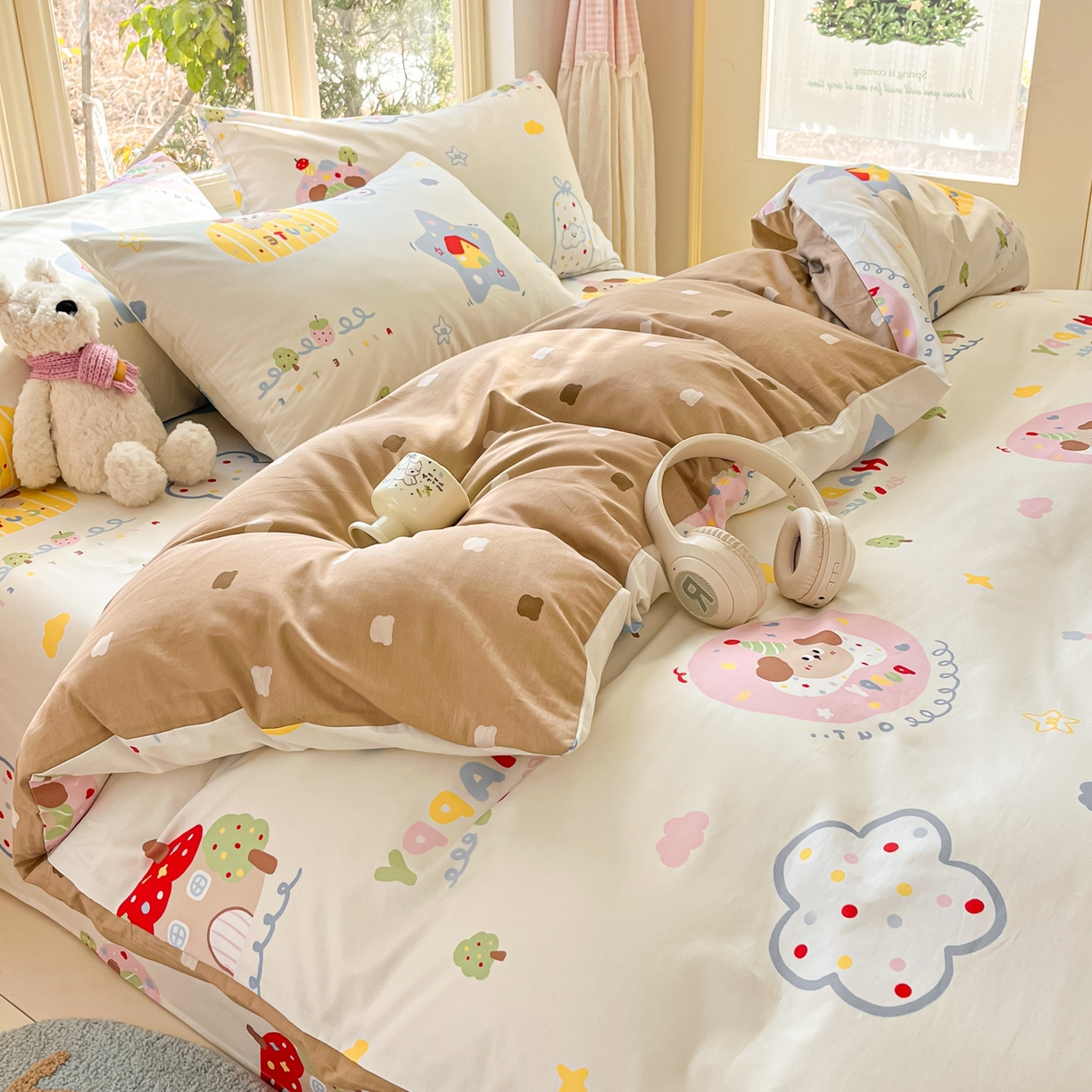 91家纺网 家纺一手货源 找家纺 寻米 2026新款13070全棉纯棉印花单床笠床笠单件-风格二 香草泡芙