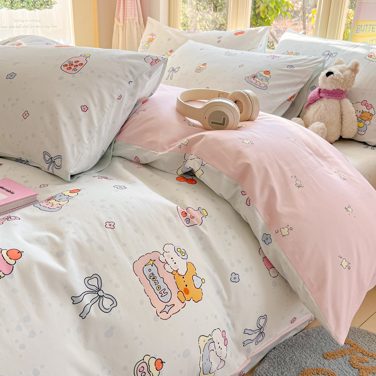 91家纺网 家纺一手货源 找家纺 寻米 2026新款13070全棉纯棉印花单床笠床笠单件-风格二 小熊饼干
