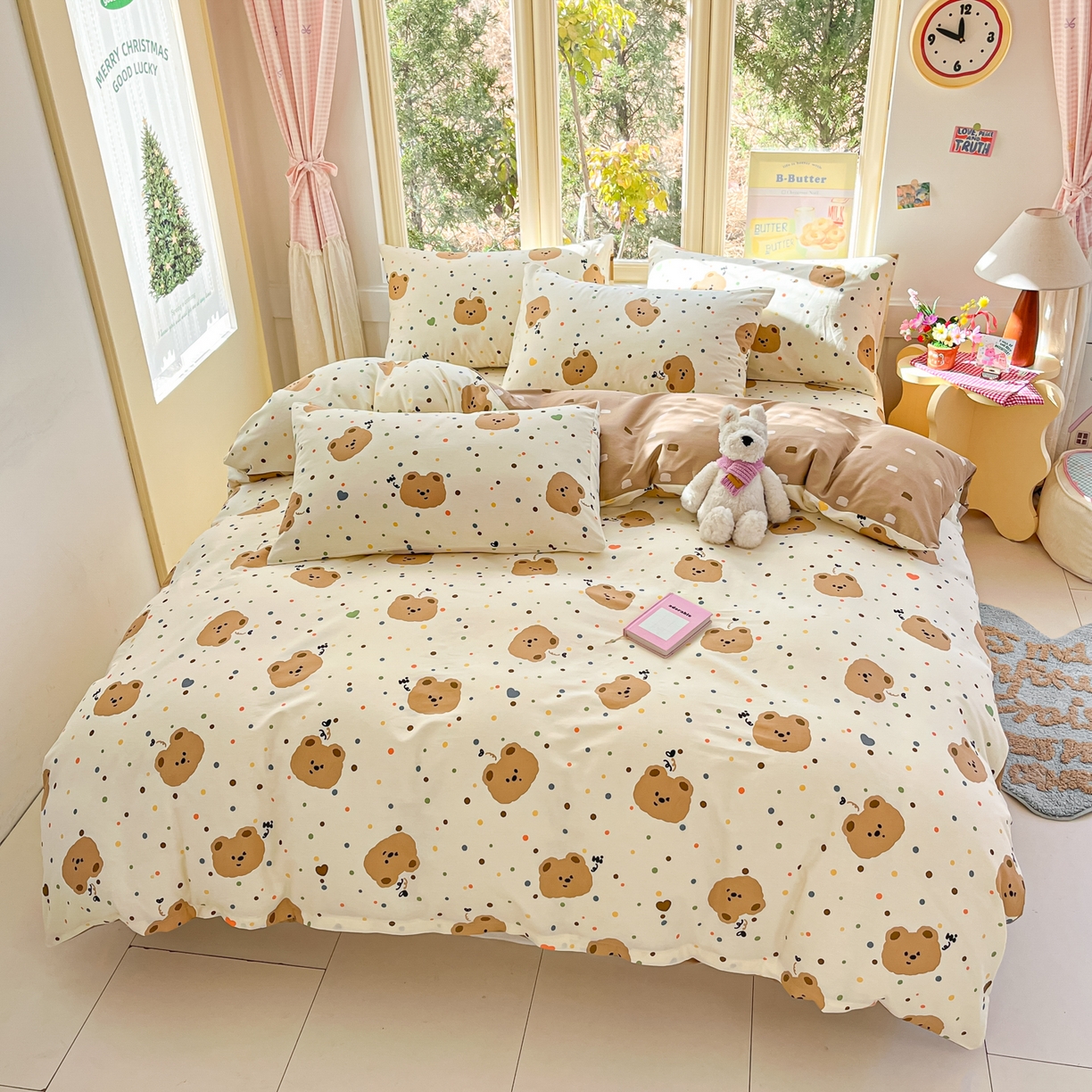 91家纺网 家纺一手货源 找家纺 寻米 2026新款13070全棉纯棉印花单床笠床笠单件-风格二 小熊软糖