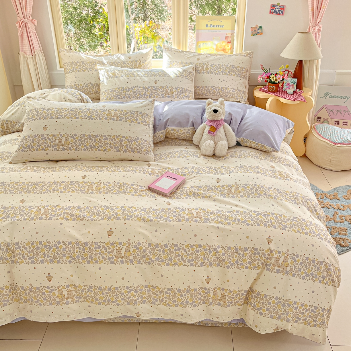 91家纺网 家纺一手货源 找家纺 寻米 2026新款13070全棉纯棉印花单床笠床笠单件-风格二 小熊温蒂