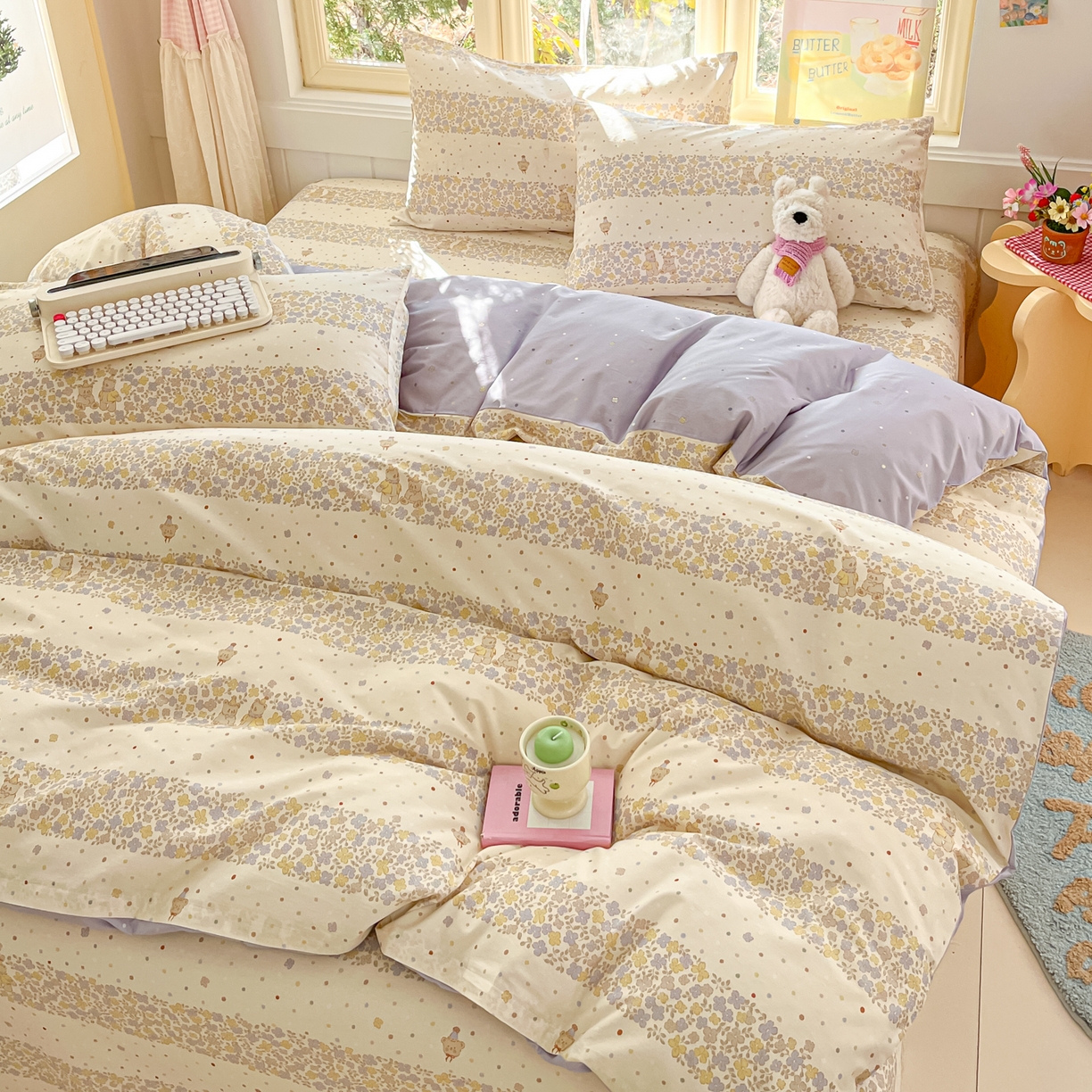 91家纺网 家纺一手货源 找家纺 寻米 2026新款13070全棉纯棉印花单床笠床笠单件-风格二 小熊温蒂