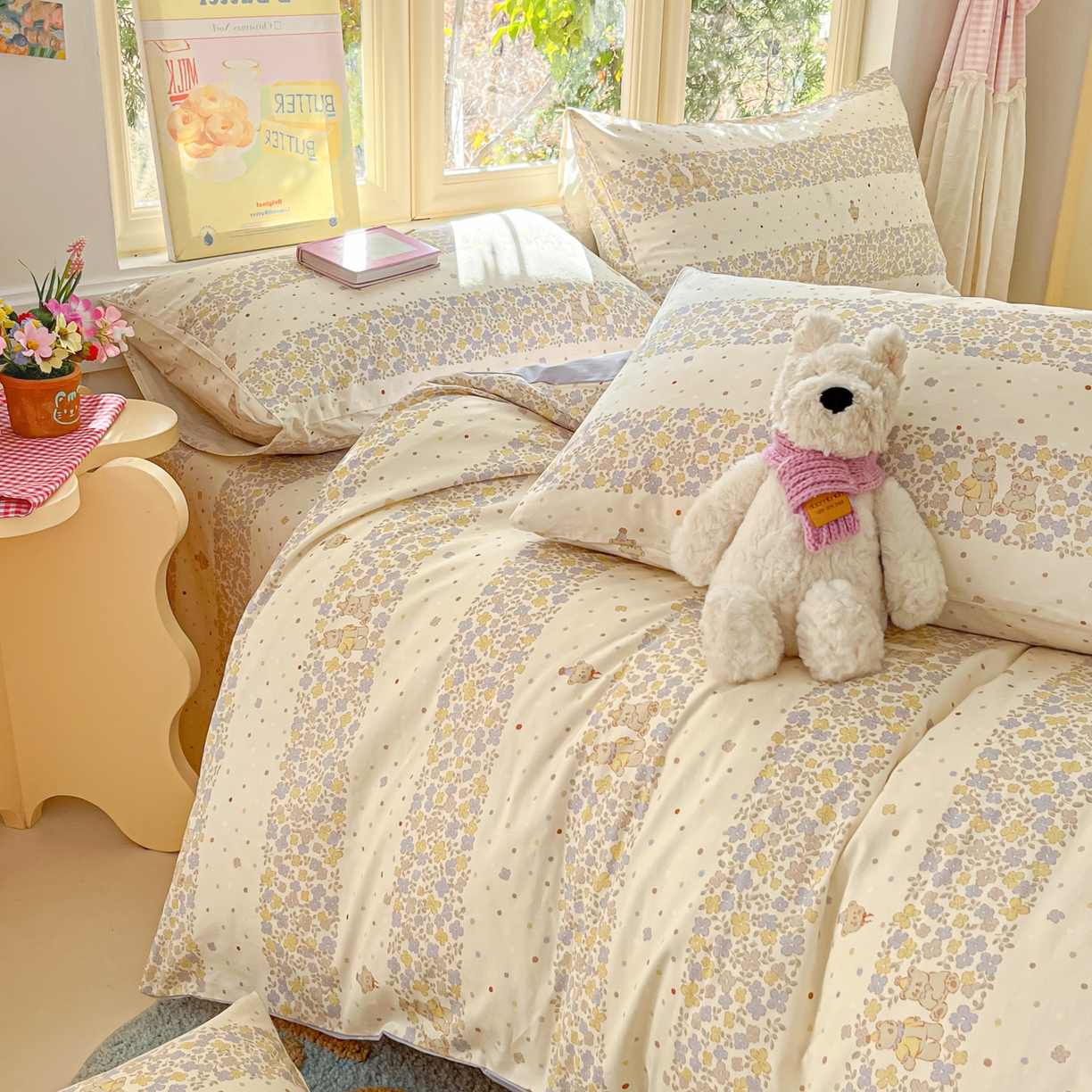 91家纺网 家纺一手货源 找家纺 寻米 2026新款13070全棉纯棉印花单床笠床笠单件-风格二 小熊温蒂