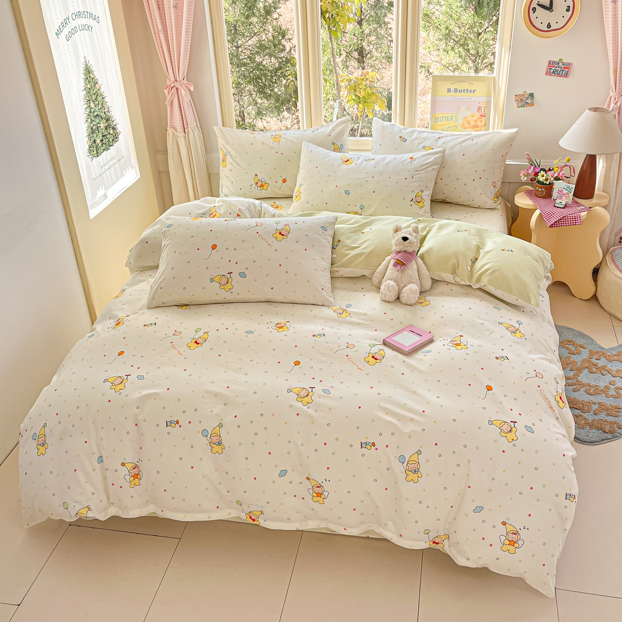 91家纺网 家纺一手货源 找家纺 寻米 2026新款13070全棉纯棉印花单床笠床笠单件-风格二 星星小熊