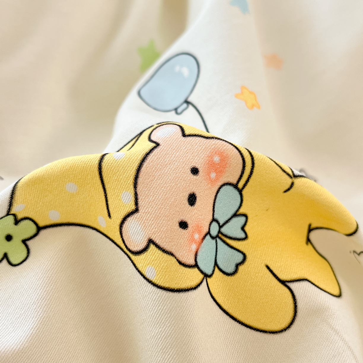 91家纺网 家纺一手货源 找家纺 寻米 2026新款13070全棉纯棉印花单床笠床笠单件-风格二 星星小熊