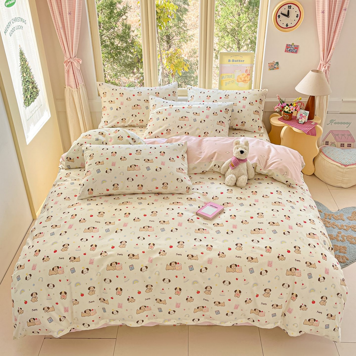 91家纺网 家纺一手货源 找家纺 （总）寻米 2026春夏新款全棉13070印花四件套单品系列场景二-四件套