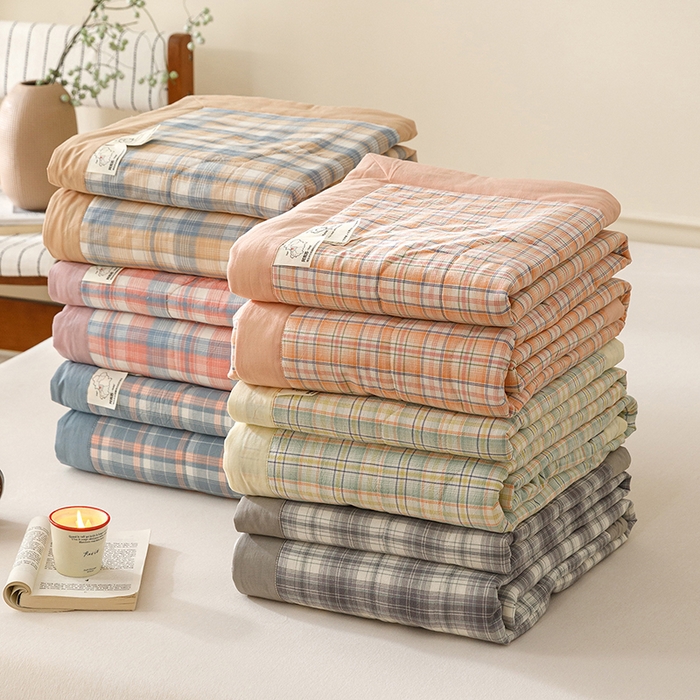 91家纺网 家纺一手货源 找家纺 （总）悦然毛巾被 2025新款全棉三层纱大红枕巾