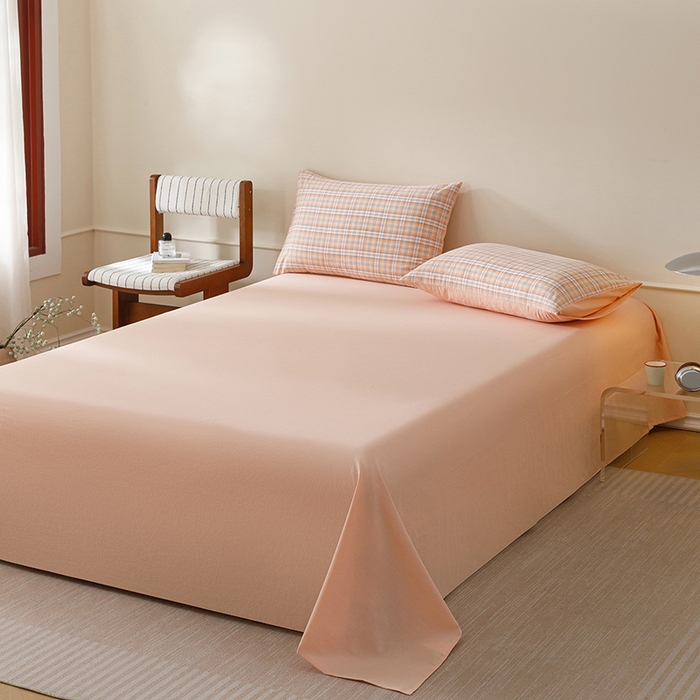 91家纺网 家纺一手货源 找家纺 悦然毛巾被 2026新款全棉水洗棉夏被夏凉被空调被 暖格晚风橙