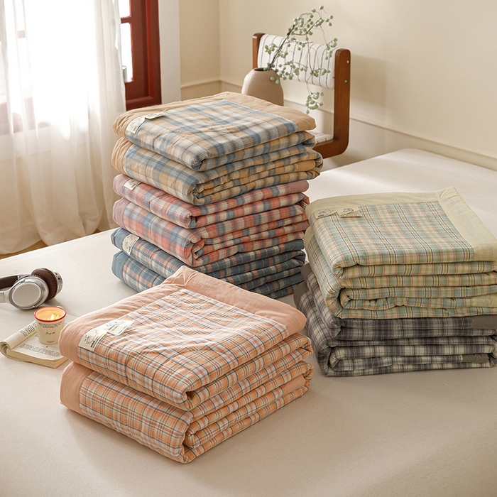 91家纺网 家纺一手货源 找家纺 悦然毛巾被 2026新款全棉水洗棉夏被夏凉被空调被 组合图仅做展示不可下单