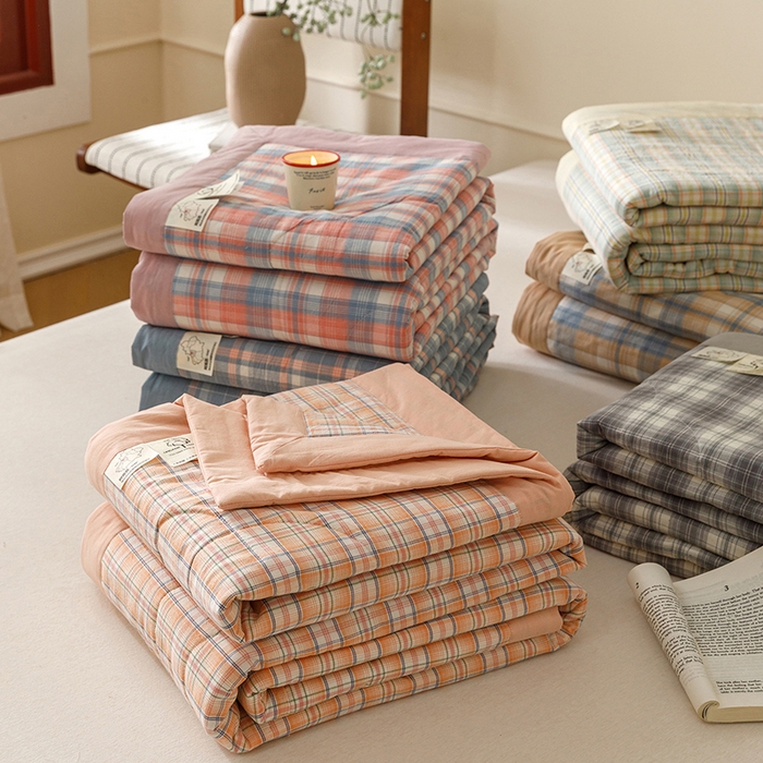 91家纺网 家纺一手货源 找家纺 悦然毛巾被 2026新款全棉水洗棉夏被夏凉被空调被 组合图仅做展示不可下单