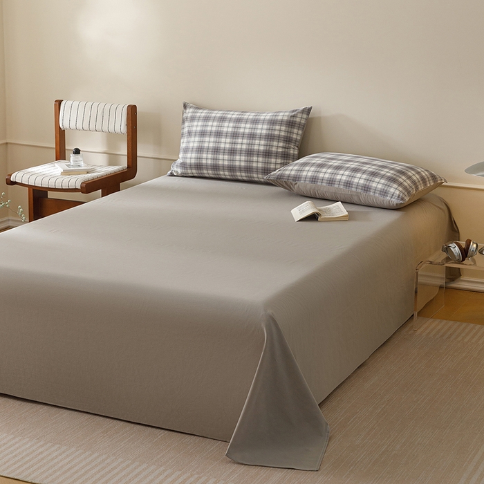 91家纺网 家纺一手货源 找家纺 悦然毛巾被 2026新款全棉水洗棉夏被夏凉被空调被 暖格晚风灰